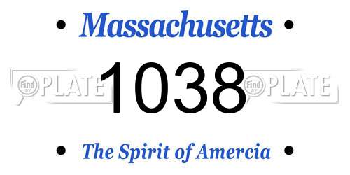 1038 Massachusetts License Plate