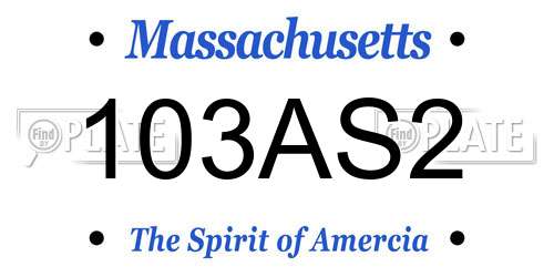 103AS2 Massachusetts License Plate