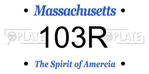 103R Massachusetts License Plate