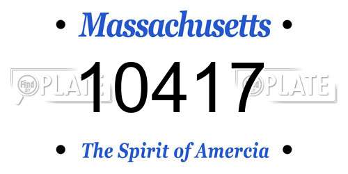 10417 Massachusetts License Plate