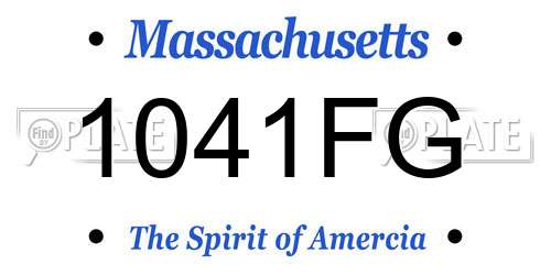 1041FG Massachusetts License Plate