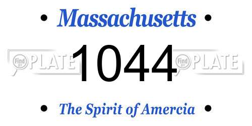 1044 Massachusetts License Plate