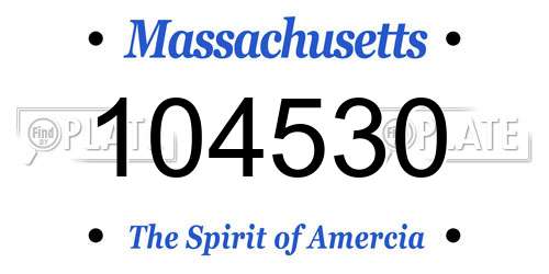 104530 Massachusetts License Plate