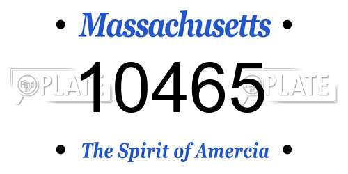 10465 Massachusetts License Plate