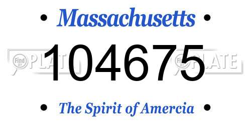 104675 Massachusetts License Plate