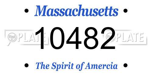 10482 Massachusetts License Plate