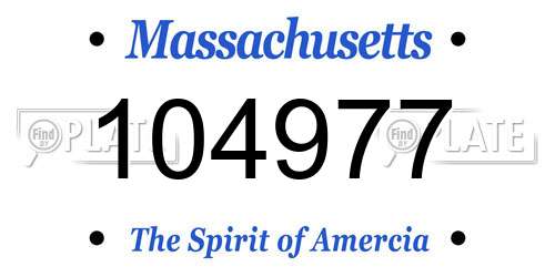 104977 Massachusetts License Plate