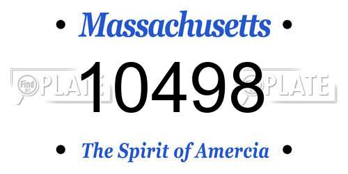 10498 Massachusetts License Plate