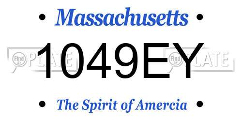 1049EY Massachusetts License Plate