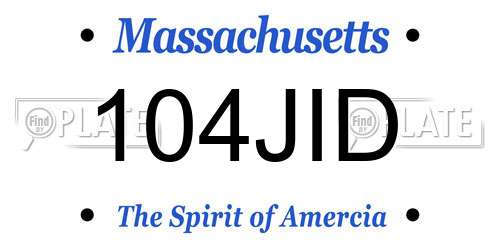 104JID Massachusetts License Plate
