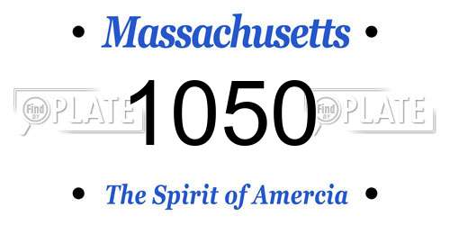 1050 Massachusetts License Plate