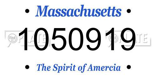 1050919 Massachusetts License Plate