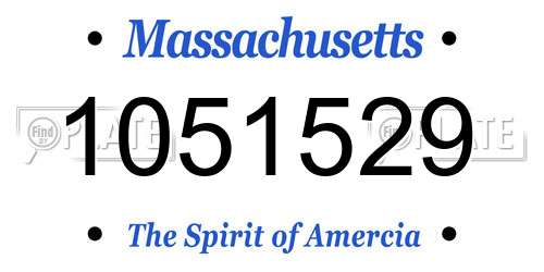 1051529 Massachusetts License Plate