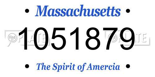 1051879 Massachusetts License Plate