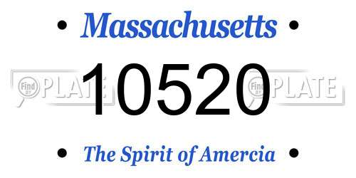 10520 Massachusetts License Plate