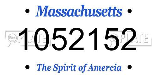 1052152 Massachusetts License Plate
