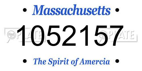 1052157 Massachusetts License Plate