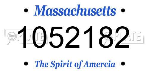 1052182 Massachusetts License Plate