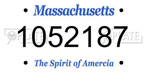 1052187 Massachusetts License Plate