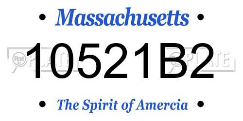 10521B2 Massachusetts License Plate