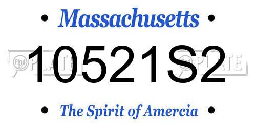 10521S2 Massachusetts License Plate