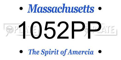 1052PP Massachusetts License Plate