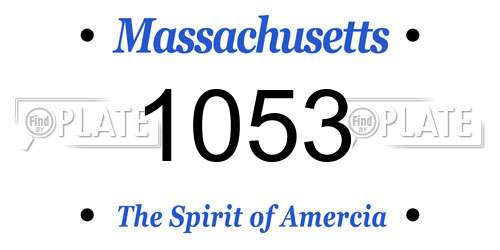 1053 Massachusetts License Plate