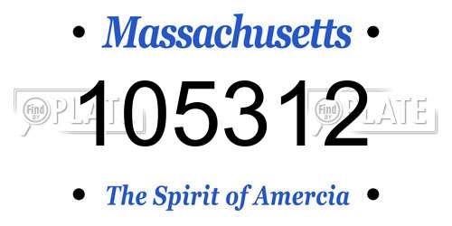 105312 Massachusetts License Plate