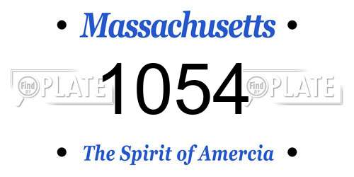 1054 Massachusetts License Plate