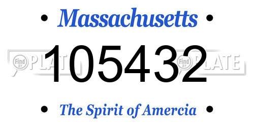 105432 Massachusetts License Plate