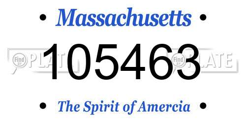 105463 Massachusetts License Plate