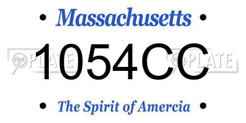 1054CC Massachusetts License Plate