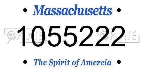 1055222 Massachusetts License Plate