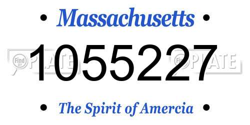1055227 Massachusetts License Plate