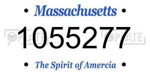 1055277 Massachusetts License Plate