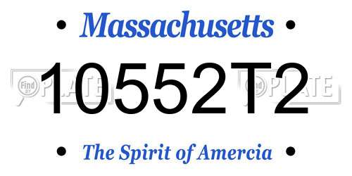 10552T2 Massachusetts License Plate