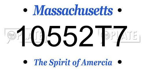 10552T7 Massachusetts License Plate