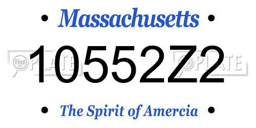 10552Z2 Massachusetts License Plate