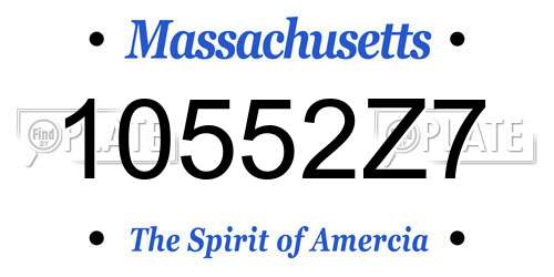 10552Z7 Massachusetts License Plate