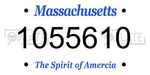 1055610 Massachusetts License Plate