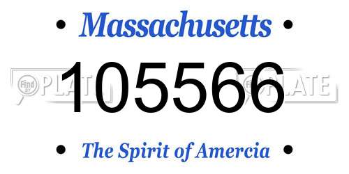 105566 Massachusetts License Plate