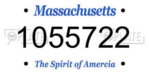 1055722 Massachusetts License Plate