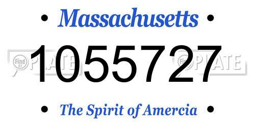 1055727 Massachusetts License Plate