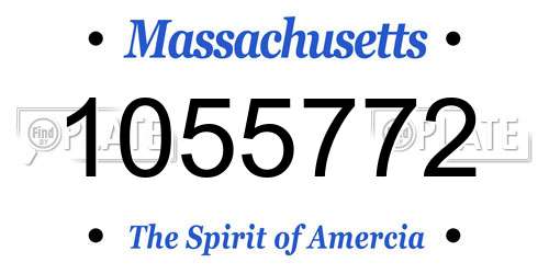 1055772 Massachusetts License Plate