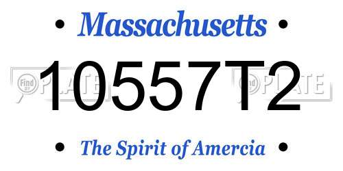 10557T2 Massachusetts License Plate