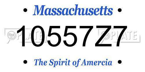 10557Z7 Massachusetts License Plate