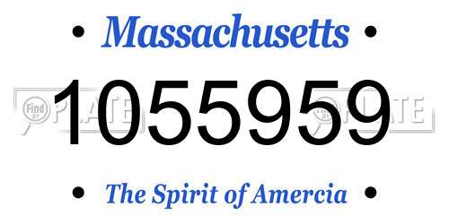 1055959 Massachusetts License Plate