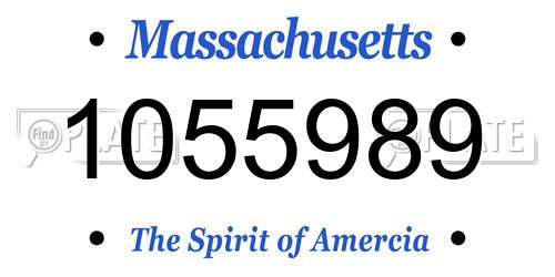 1055989 Massachusetts License Plate