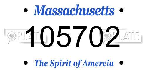 105702 Massachusetts License Plate