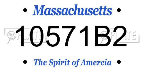 10571B2 Massachusetts License Plate